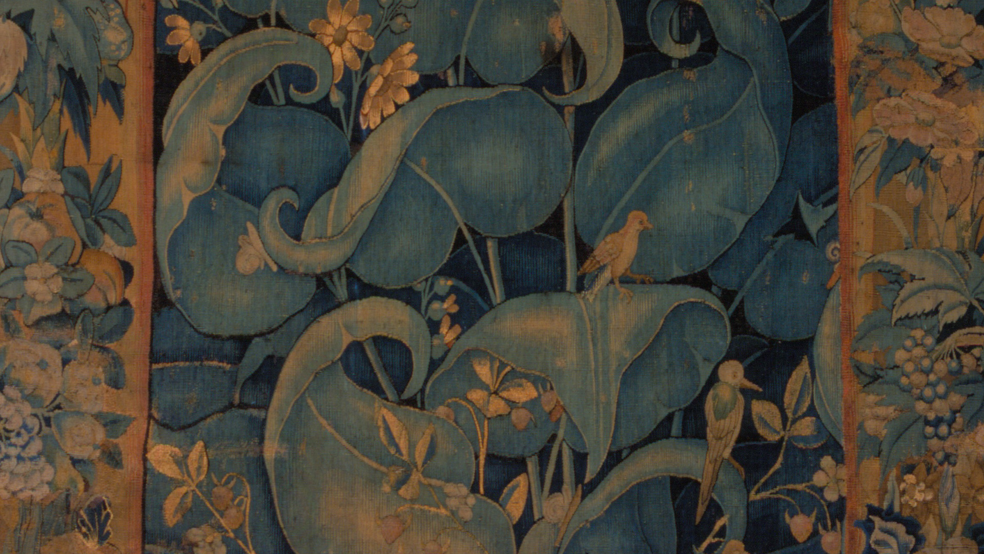 Tapeçaria Feuilles de Chou 15011600 Gand algodão e lã tingida 200 x 178 cm.