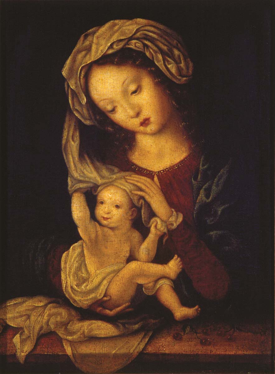Madona com menino Jan Gossaert, dito Mabuse (1478 - 1533) c. 1520 Óleo sobre tela 31,0 x 22,8 cm