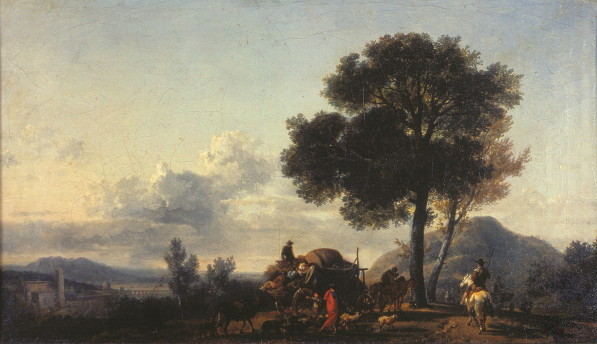 Paisagem pastoril Nicolas Antoine Taunay (17551830) Óleo sobre tela 17,5 x 31,5 cm.
